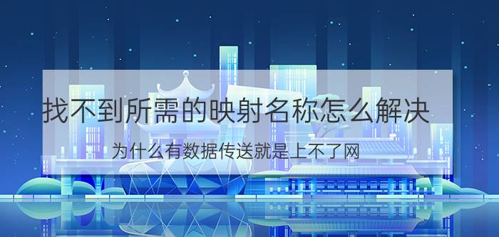 找不到所需的映射名称怎么解决 为什么有数据传送就是上不了网？